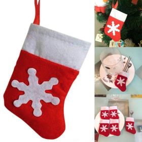 2PC Mini Christmas Stockings Xmas Party Table Knife Spoon Fork Bag Christmas Sock Decoration Tableware Bags Hanging Ornament