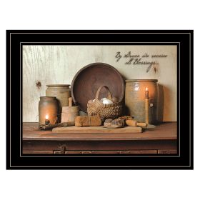 Trendy Decor 4U "By Grace" Framed Wall Art, Modern Home Decor Framed Print for Living Room, Bedroom & Farmhouse Wall Decoration by Susan Boyer