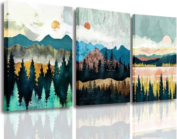 Abstract Wall Art Forest Mountain Watercolor Wall Paintings