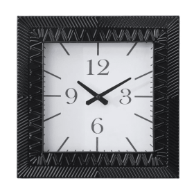 DecMode 12" Black Metal Wall Clock