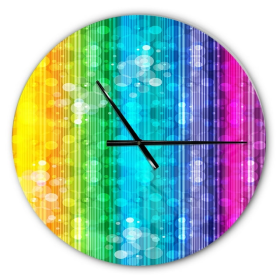 Designart 'Rainbow Effects Illustration ' Modern wall clock(Size 23" x 23")