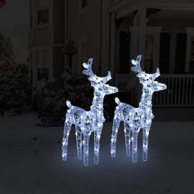 Christmas Reindeers 2 pcs Cold White 80 LEDs Acrylic