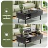 Sweetcrispy Lift Top Coffee Storage Wood Tables with Hidden Compartment Small Dining Desk for Home Living Room Office