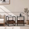 17.72" Modern Coffee Table Side Table With Storage Shelf and Metal Table Legs for Bedroom,Living Room (set of 2)