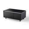 Modern Smart Coffee Table with Built-in Fridge, Wireless Charging, Power Socket, USB Interface, Outlet Protection, Mechanical Temperature Control and