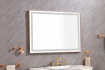 48*36 LED Lighted Bathroom Wall Mounted Mirror with High Lumen+Anti-Fog Separately Control