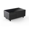 Modern Smart Coffee Table with Built-in Fridge, Wireless Charging, Power Socket, USB Interface, Outlet Protection, Mechanical Temperature Control and