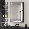 40x30 Inch LED Bathroom Medicine Cabinet Surface Mount Double Door Lighted Medicine Cabinet, Medicine Cabinets for Bathroom with Mirror Defogging, Dim