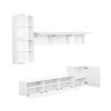 ON-TREND High Gloss TV Stand with Ample Storage Space, Media Console for TVs Up to 75", Versatile Entertainment Center with Wall Mounted Floating Stor