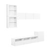 ON-TREND High Gloss TV Stand with Ample Storage Space, Media Console for TVs Up to 75", Versatile Entertainment Center with Wall Mounted Floating Stor