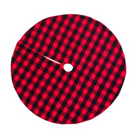 Christmas Tree Skirt Red Xmas Tree Ornaments Christmas Tree Mat with Pattern for Decorations Holiday Party (Color: Red, size: 35.4in)