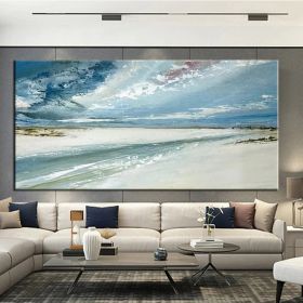 Hand Painted Oil Paintings Abstract Seascape Painting Beach Ocean  Living Room Hallway Luxurious Decorative Painting (style: 1, size: 90x120cm)