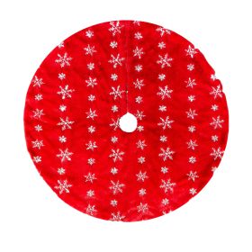 Christmas Tree Skirt, Jacquard Cashmere Snow Flake Xmas Holiday Decoration Ornament (Color: Red 1, size: 90cm)