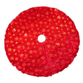 Christmas Tree Skirt, Jacquard Cashmere Snow Flake Xmas Holiday Decoration Ornament (Color: Red 3, size: 120CM)