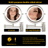 8 Inch Wall-Mounted Makeup Mirror, Double Sided 1x/10x Magnifying Makeup Mirror, 3 Colour Lights Touch Screen Dimmable Bathroom Mirror, 360¬∞ Swivel V