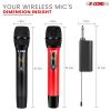 Wireless 210 ft Range Microphones UHF Dual Karaoke Mic Cardioid Pickup Rechargeable Receiver Cordless Microfono Inalambrico 5 Core WM UHF 02