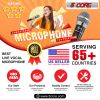 5 Core Premium Handheld Microphone Unidirectional Vocal Dynamic Cardioid Mic W Detachable 10ft XLR Cable Mic Clip Mesh Grille & ON/Off Switch Suited f